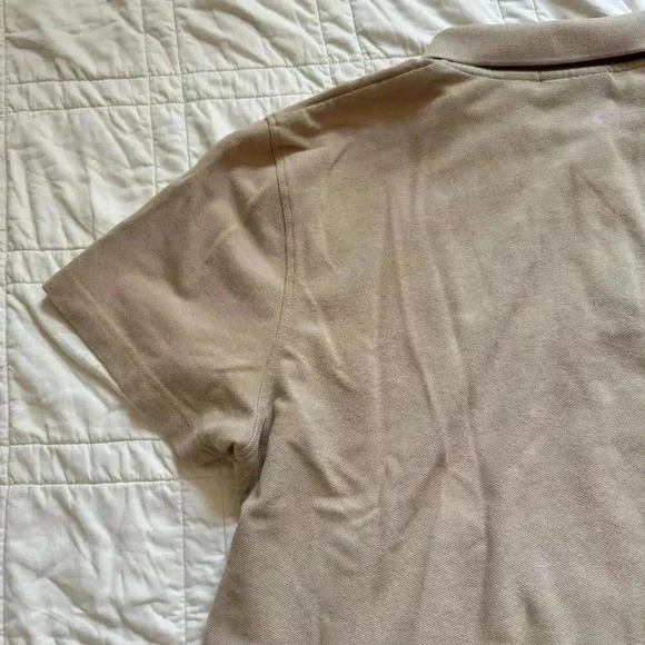 Y2k beige oversized polo solid Liz Claiborne women’s size 2 neutral minimalist - Picture 7 of 8